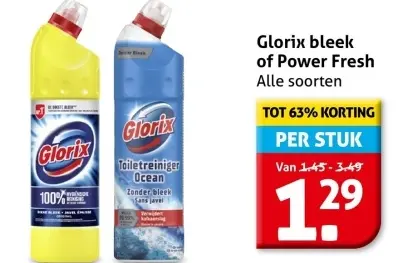 Aanbieding: Glorix bleek of Power Fresh