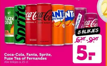 Aanbieding: Coca-Cola, Fanta, Sprite, Fuze Tea of Fernandes