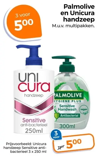 Aanbieding: Palmolive en Unicura handzeep