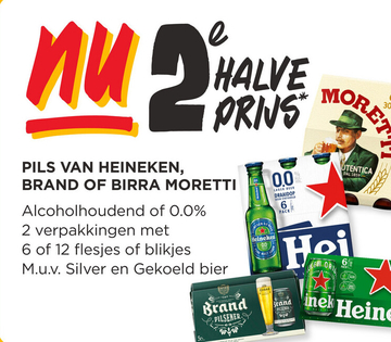 Aanbieding: Pils van Heineken, Brand of Birra Moretti