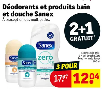 Offre: Déodorants et produits bain et douche Sanex