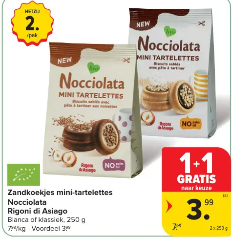Promotie: Zandkoekjes mini-tartelettes Nocciolata