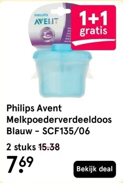 Aanbieding: Melkpoederverdeeldoos Blauw - SCF135/06