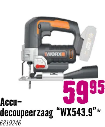 Aanbieding: Accu decoupeerzaag WX543.9 (zonder accu)