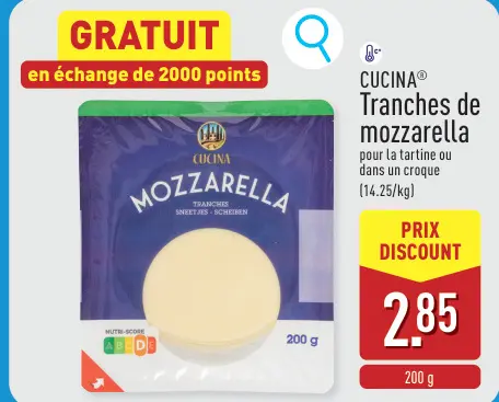 Offre: Tranches de mozzarella