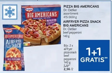 Promotie: Pizza Big Americans / Airfryer pizza snack Big Americans