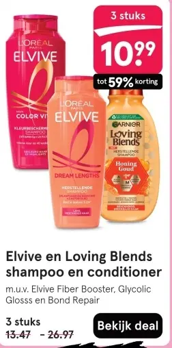 Aanbieding: Elvive en Loving Blends shampoo en conditioner