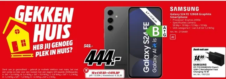 Aanbieding: Galaxy S24 FE 128GB Graphite Smartphone