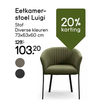 Aanbieding: Eetkamer- stoel Luigi