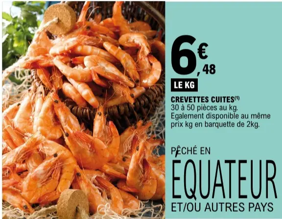 Offre: Crevettes cuites