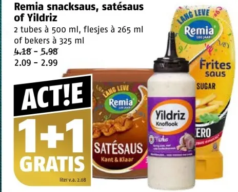 Aanbieding: snacksaus, satésaus of Yildriz