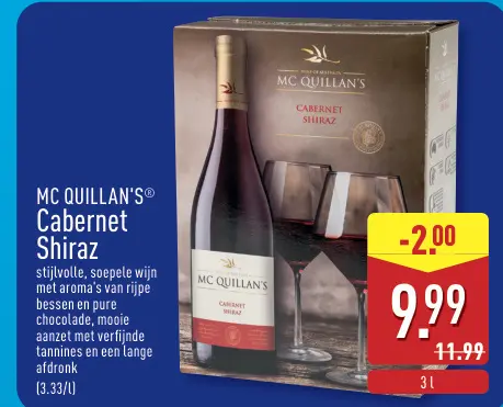 Promotie: MC QUILLAN'S Cabernet Shiraz