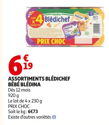 Promotie: Assortiments Blédichef bébé blédina
