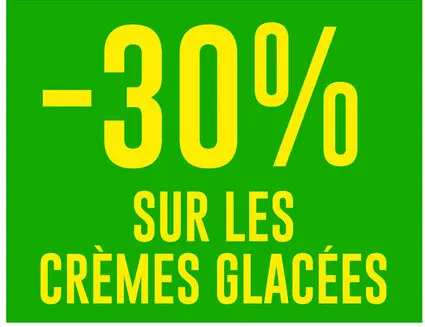 Offre: Crèmes glacées