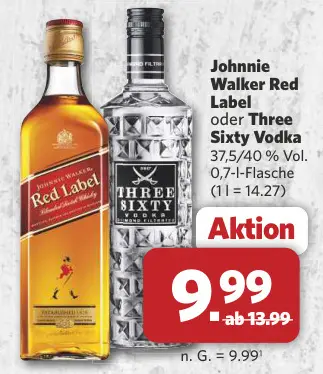 Aanbieding: Johnnie Walker Red Label oder Three Sixty Vod
