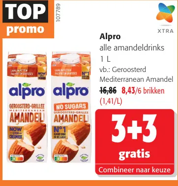 Promotie: alle amandeldrinks