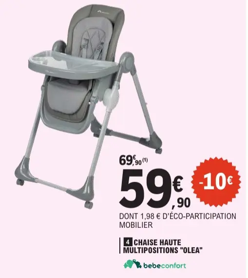 Offre: Chaise haute multipositions "olea"