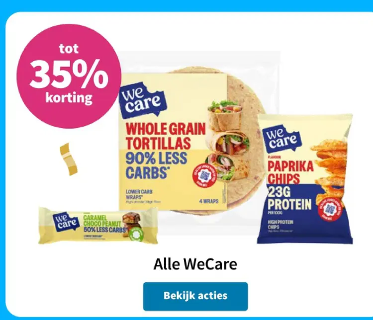 Aanbieding: WeCare Whole Grain Tortillas, Paprika Chips,