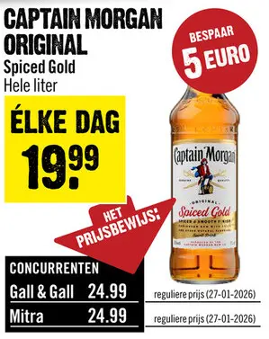 Aanbieding: Captain Morgan Spiced Gold 100 cl