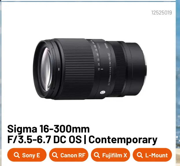 Promotie: Sigma 16-300mm F/3.5-6.7 DC OS | Contemporary