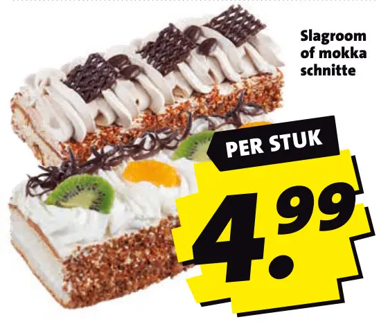 Aanbieding: Slagroom of mokka schnitte