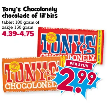 Aanbieding: Tony's Chocolonely chocolade of lil'bits