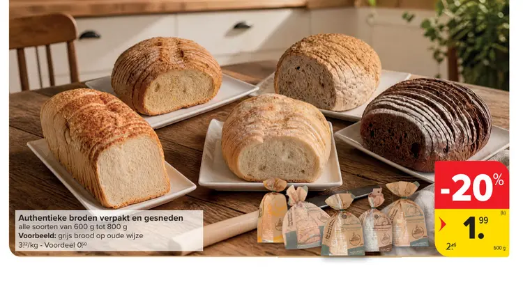 Promotie: Authentieke broden verpakt en gesneden