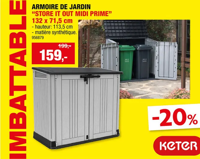 Offre: Store-It-Out Midi Prime rangement extérieur 71,5x132x113,5 cm gris