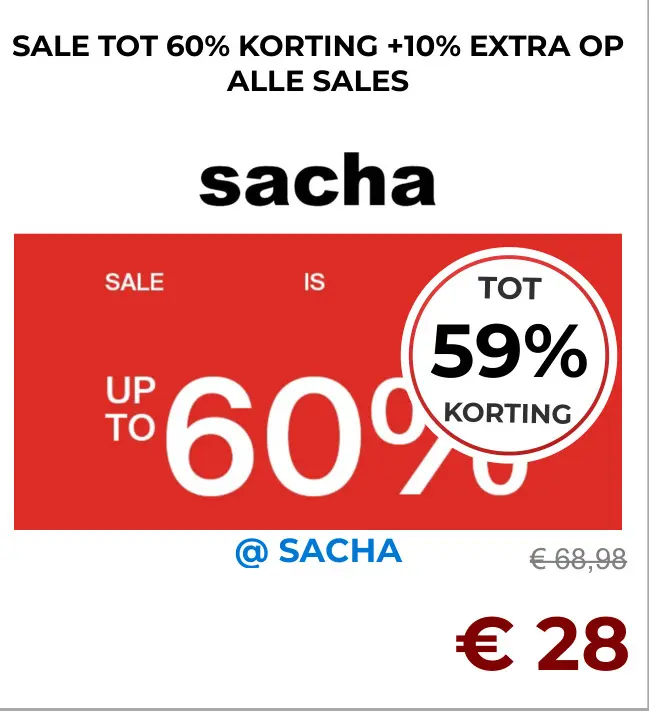 Aanbieding: Sacha Sale tot 60% korting
