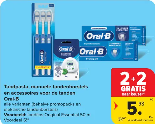 Promotie: Tandpasta, manuele tandenborstels en accessoires voor de tanden