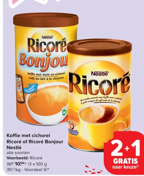 Aanbieding: Koffie met cichorei Ricoré of Ricoré Bonjour