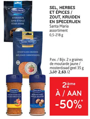 Offre: Sel, herbes et épices / Zout, kruiden en specerijen