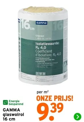 Aanbieding: Glaswolrol 16 cm
