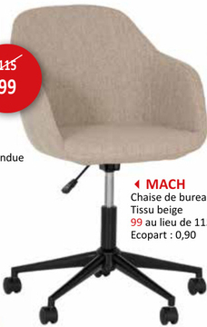 Offre: Chaise de bureau Mach beige