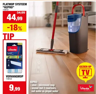 Aanbieding: Vileda H2Pro flatmop systeem