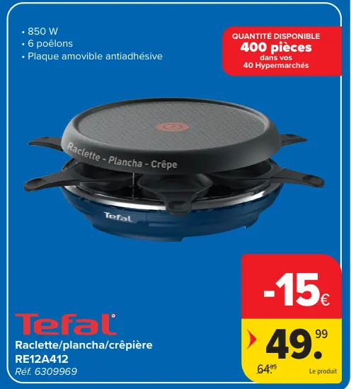 Offre: Raclette/plancha/crêpière RE12A412