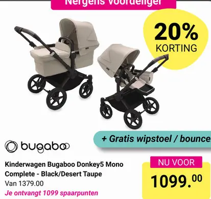 Aanbieding: Kinderwagen Bugaboo Donkey5 Mono Complete - Black/Desert