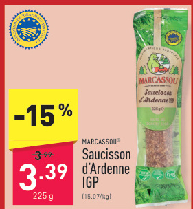 Offre: Saucisson d'Ardenne IGP