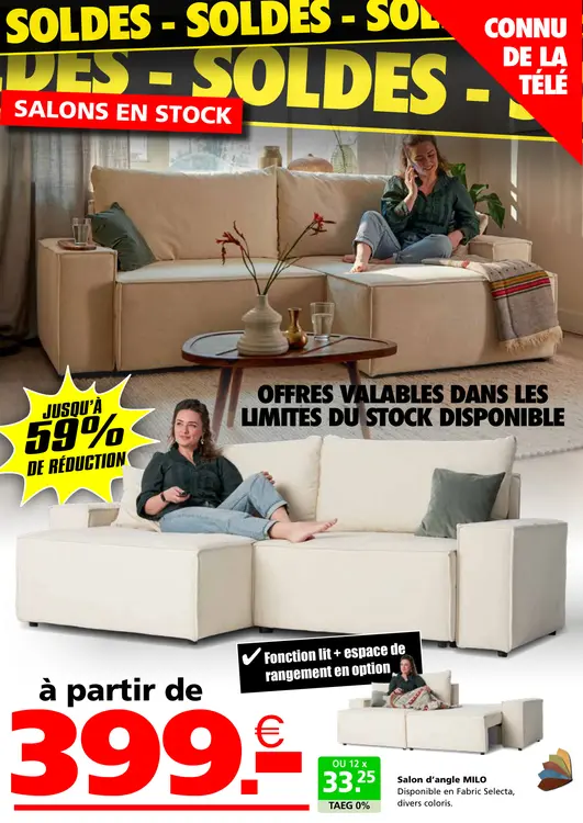 Offre: Salon d'angle MILO