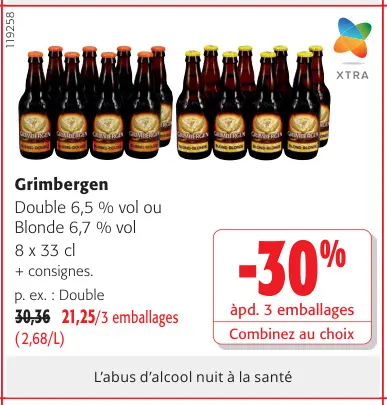 Offre: Double 6,5 % vol ou Blonde 6,7 % vol