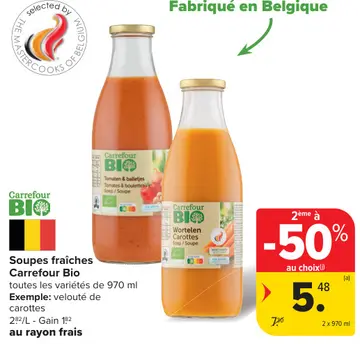 Offre: Soupes fraîches Carrefour Bio