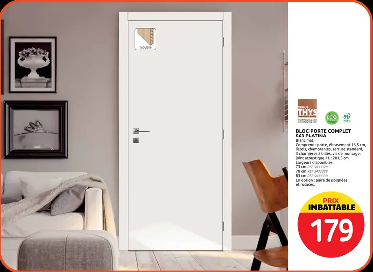 Offre: Bloc-porte complet s63 platina