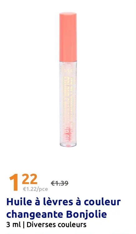 Offre: Huile à lèvres à couleur changeante Bonjolie