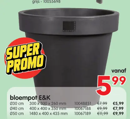 Promotie: bloempot E&K