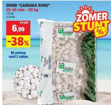 Aanbieding: Grind "carrara rond"