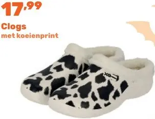 Promotie: Clogs met koeienprint