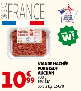 Promotie: Viande hachée pur bœuf
