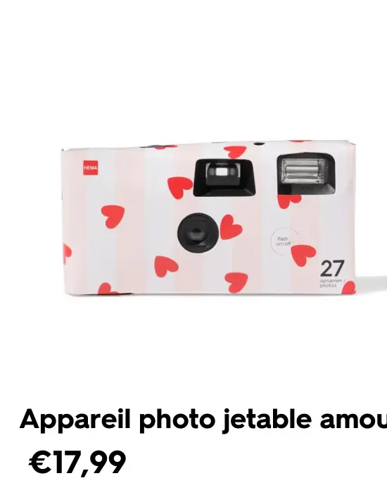 Offre: Appareil photo jetable amour