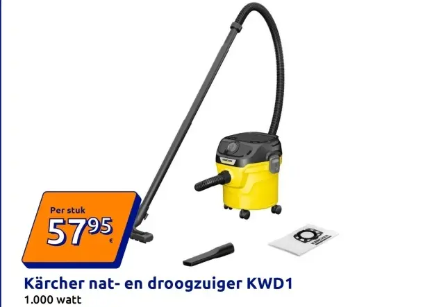 Promotie: nat- en droogzuiger KWD1