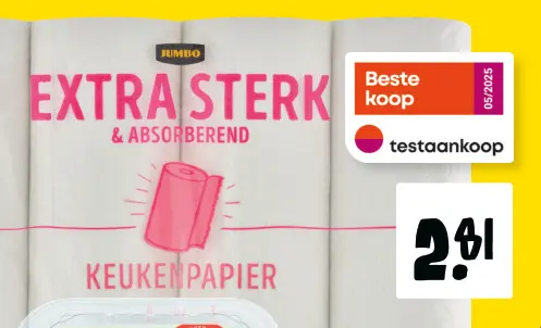 Promotie: Jumbo keukenpapier extra sterk en absorberend